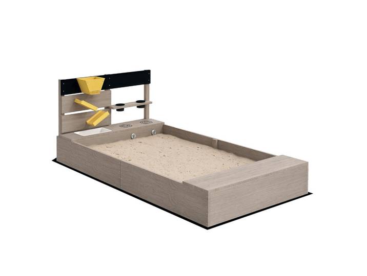 ComfortXL Sandkasten De-10437 mit Wasserstation & 2 Pflanzkästen Grau, 80x60x154 cm, Freizeit & Co, Gartenspielzeug, Sandkästen