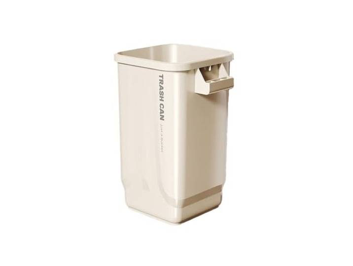 YUHANXINHESHE Mülleimer mit Deckel, Küchenmülltonne, langlebiger Kunststoff-Abfallkorb for Badezimmer, Büro(Cream,Large)