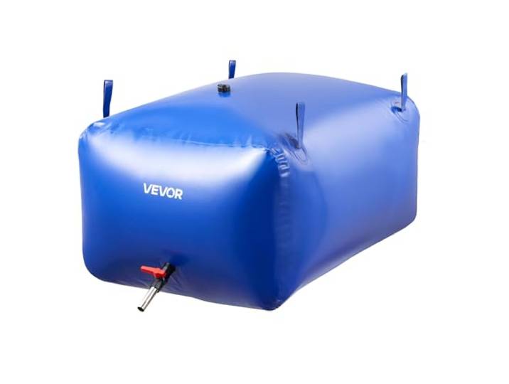 VEVOR Réservoir d'Eau Souple 400 L\, Vessie de Stockage Eau Pliable\, Sac Conteneur d'Eau PVC Grande Capacité\, pour Irrigation Jardin\, Camping\, Camping-car\, Utilisation Extérieur\, Stockage Urgence\, Bleu