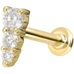 14 Karat Gold Labret mit Innengewinde MOISSANIT-EISZAPFEN