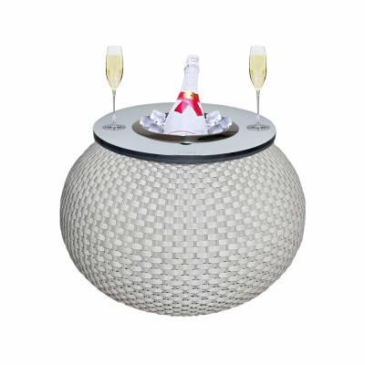 Beistelltisch COOTAB COOLER TABLE "Beistelltisch mit Edelstahl-Kühler Milano 40 cm", beige (champagner), B:55cm H:40cm, Tische, Beistelltisch