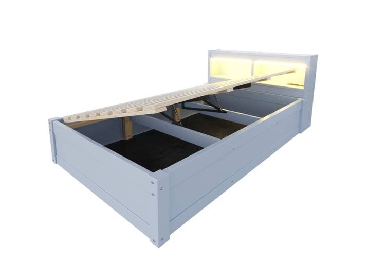 Lit multifonction 90 x 200 cm gris