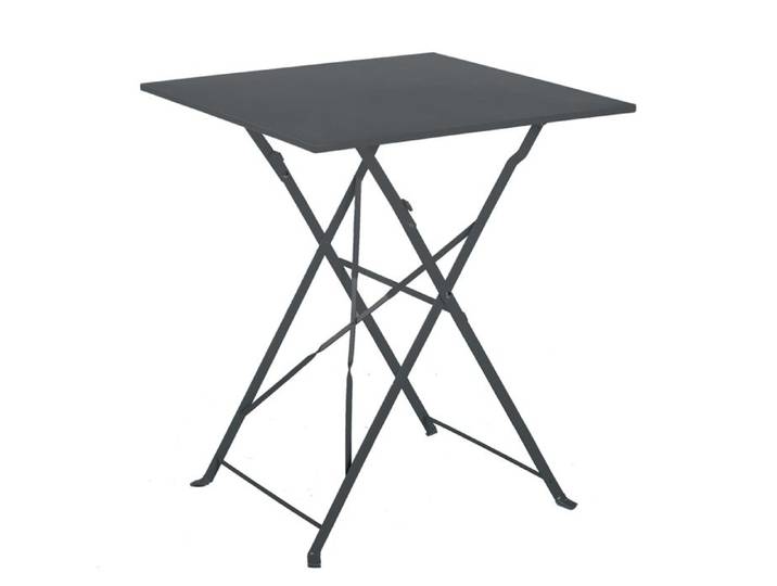Table carrée de jardin pliante en acier Gris anthracite 60x60 cm