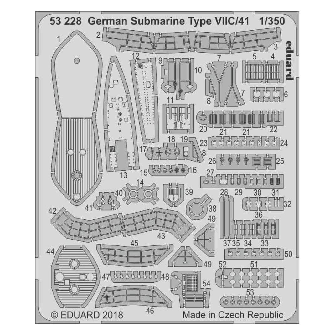 Eduard German Submarine Type VIIC/41 for Revell (53228)