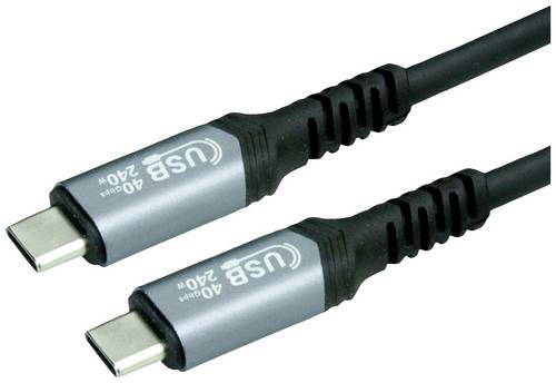 Value USB-Kabel USB4 USB-C Stecker, USB-C Stecker 1.00 m Schwarz Geschirmt 11.99.9086