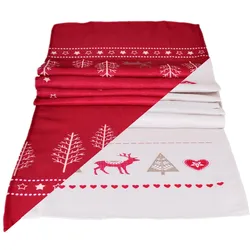 Tischläufer DEER LOVE 40 x 180 cm - weihnachtliche Tischdecke mit Rentier Motiv