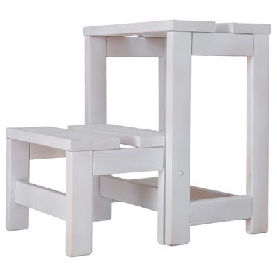Aranaz MUEBLEAR - Trittleiterhocker 2 Stufen Weiß 32 x 23 x 40 cm