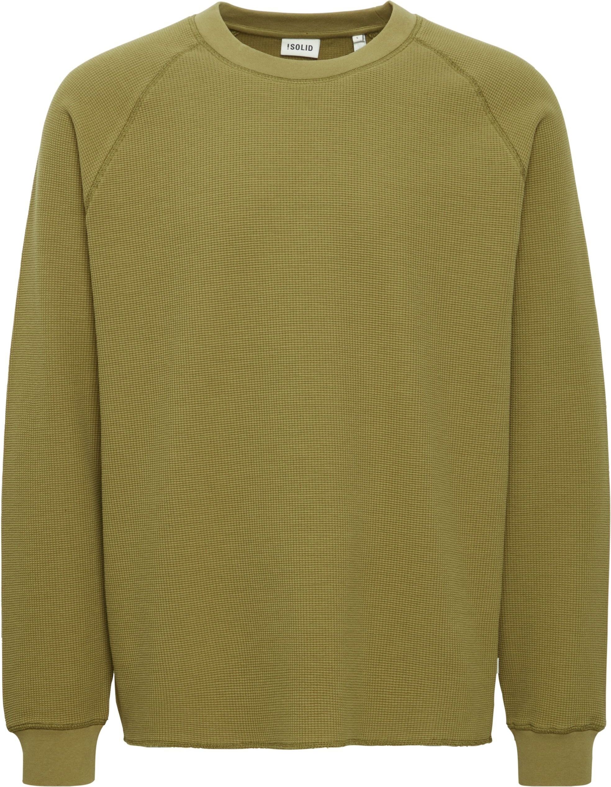 !solid Rundhalspullover SOLID "Rundhalspullover SDMarwin", Herren, Gr. L, grün (olive drab), Obermaterial: 100% Baumwolle CO., Pullover Rundhalspullover