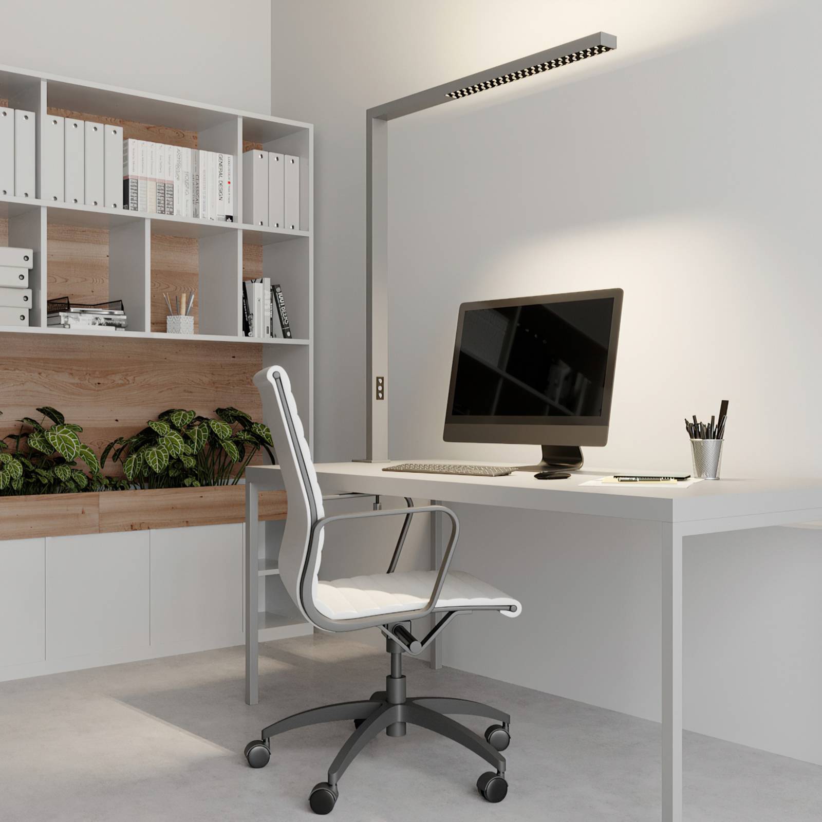 Arcchio LED clip-on lamp Jolinda, silver, metal, dimmable Jolinda Arcchio,, Alu / grey / zinc, Workroom / Office, Aluminium, Modern