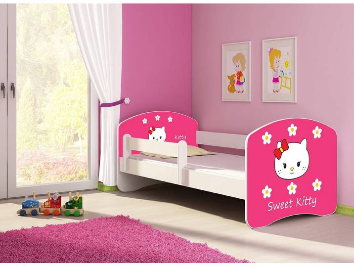 Clamaro Kinderbett (Kinderbett, Babybett 70x140, 80x160, 80x180cm Juniorbett, Kind, Motiv, Schublade CLAMARO)