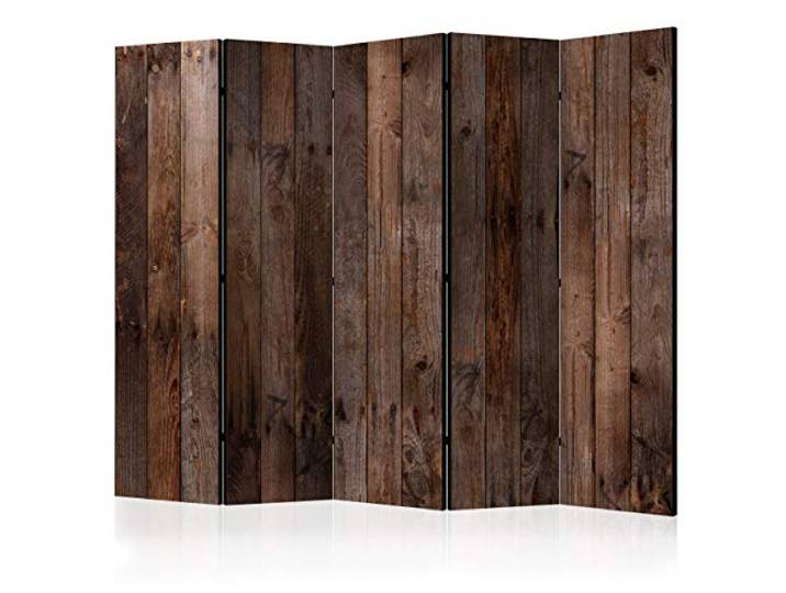 decomonkey Paravent Raumteiler Innen Holz Brett, 225x172 cm, 5-teilig Beidseitig, Wohnzimmer, Room Divider, Wall, Raumteiler Stehend, Trennwand, Sichtschutz, Spanische Wand, Sichtschutzwand