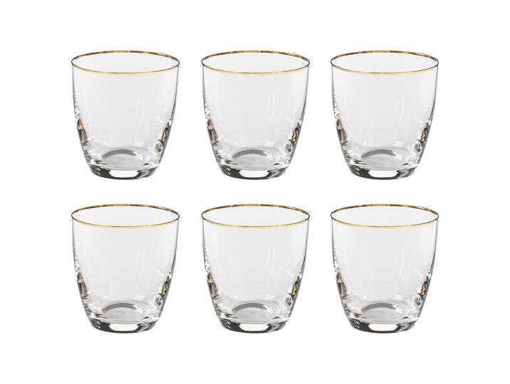 Verre à boire Sensa ensemble de 6 Ø 9cm Transparent/Doré