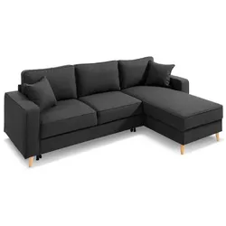 Ecksofa Lyon Stoff Grau Dunkelgrau