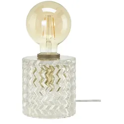 levelone Tischleuchte  1-flammig  Glas in Wellen-Optik   , transparent/klar , Maße (cm): H: 12  Ø: 11