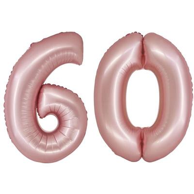 XL Folienballon roségold rosa Zahl 60