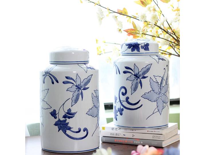 Grand vase décoratif en céramique, pot de rangement hermétique en porcelaine, décoration artistique