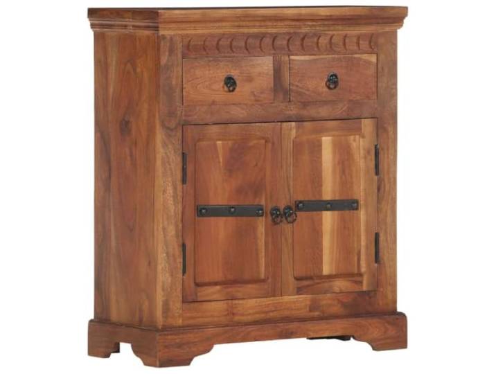 Kaorsrow Sideboard 63x30x75 cm Massivholz Akazie Kommode Schrank Rustikale Anrichte aus Akazienholz für Wohnzimmer und Schlafzimmer mit 2 Türen und 2 Schubladen für nützlichen Stauraum.