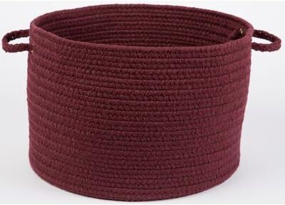 "18"" x 12"" Braided Basket with Handles by Rhody Rug in Burgundy"