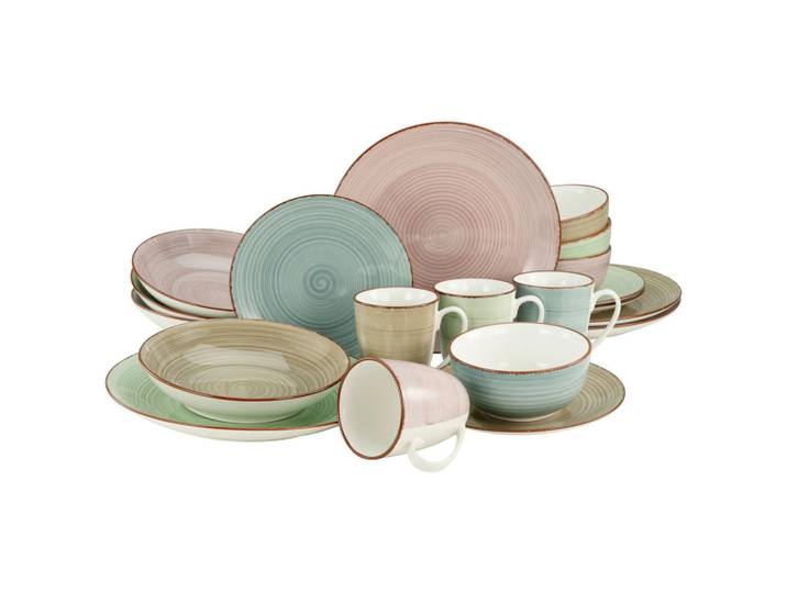 Creatable Kombiservice Samba, Mehrfarbig, Keramik, 20-teilig, 300 ml,400 ml, Essen & Trinken, Geschirr, Geschirr-Sets, Kombiservice