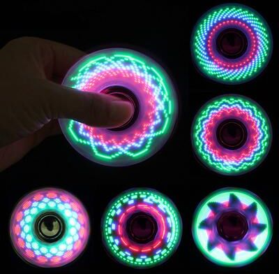 Rare Purchases Glow In The Dark Creative LED Light Fidget Spinner, Stress Relief Hand Spinner, Kids Toy For Focus, Luminous Fidget Spin blue