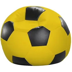 linke licardo Fußball-Sitzsack Kunstleder gelb/schwarz Ø 90 cm