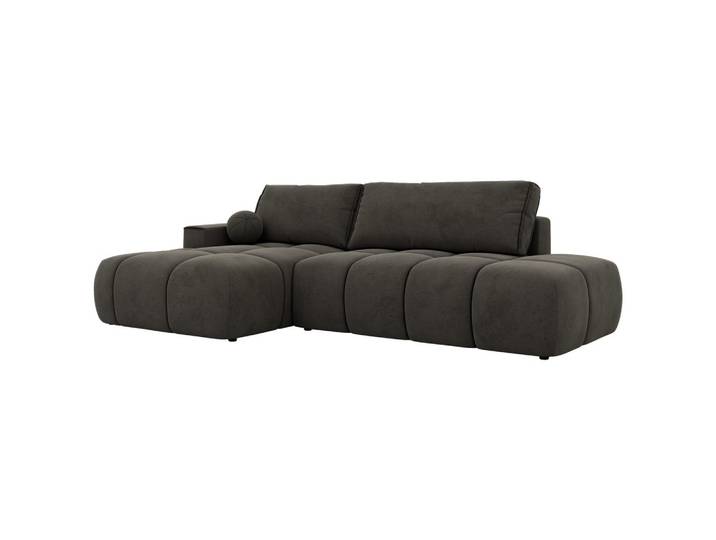 ECKSOFA LORAN L Dunkelgrau Velvet - Links