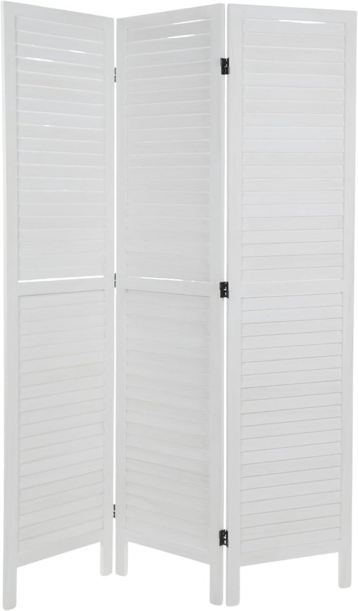 Decoratieve Kamerverdeler Paravent Wicker in Natuurlijke Stijl - Wit - B/D/H: 120 x 170 cm