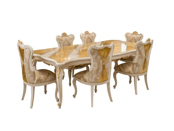 JVmoebel Essgruppe Esszimmer-Set mit Tisch und 6 Stühlen, stilvoll & bequem, (7-tlg)
