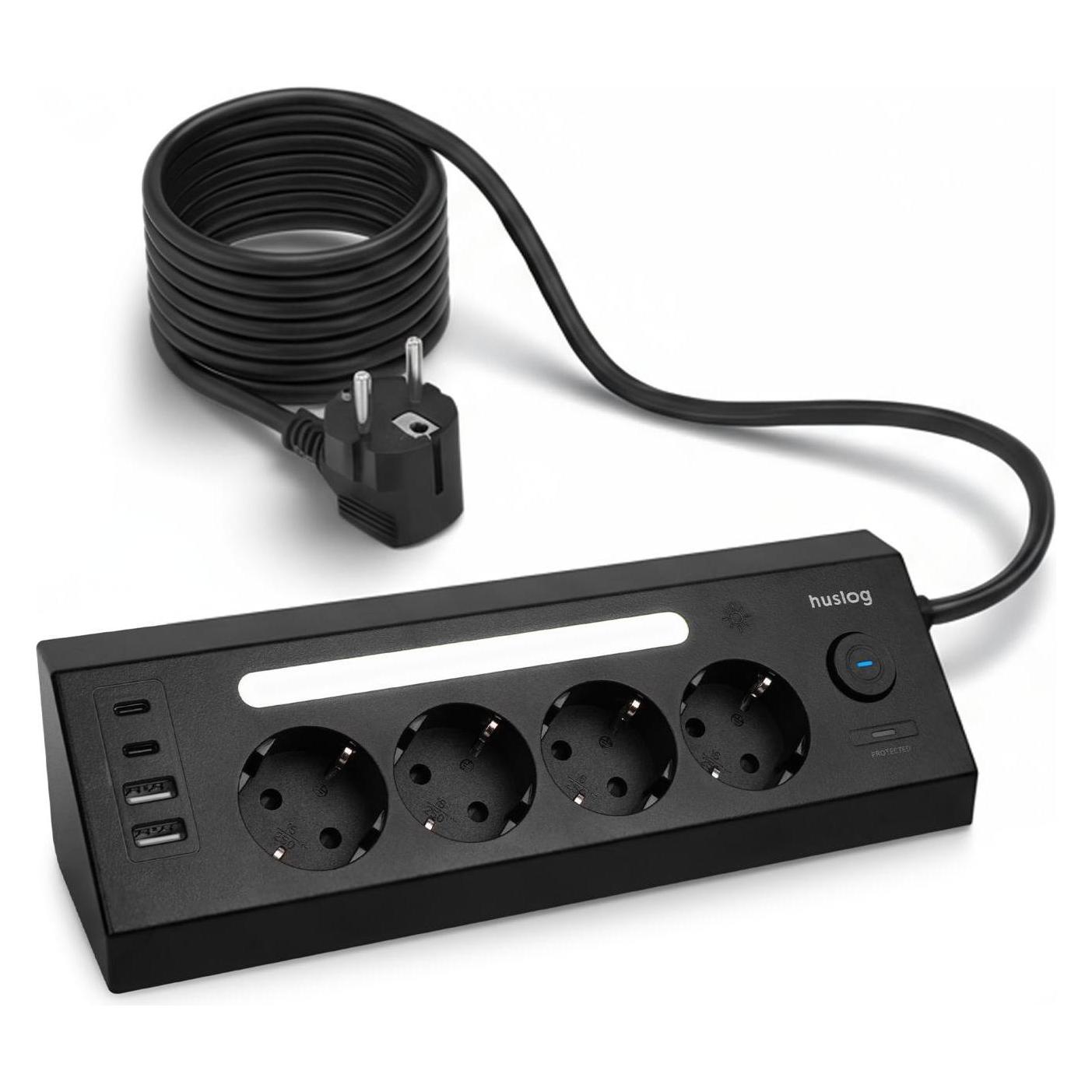 Huslog Power strip with LED (4x, CEE 7/3) (OWN000133)