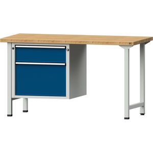 ANKE Werkbank Modell 701 V, 410.096, blau, mit 2 Schubladen, 150 x 84 x 70 cm