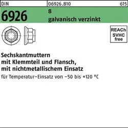 Sechskantmutter DIN 6926 Klemmteil/Flansch M16 8 galv.verz. 100Stück