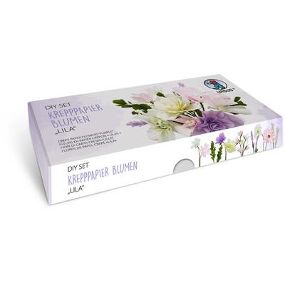 URSUS Erwachsenen-Bastelsets DIY-Set Krepppapier Blumen Lila