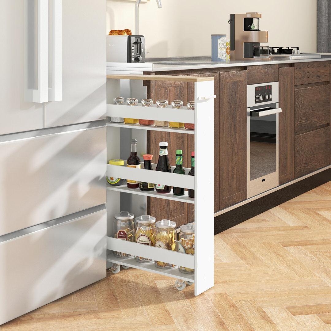 Rebrilliant 47 cm W Iron Credenza White+Natural 80cm H X 47cm W X 20cm D