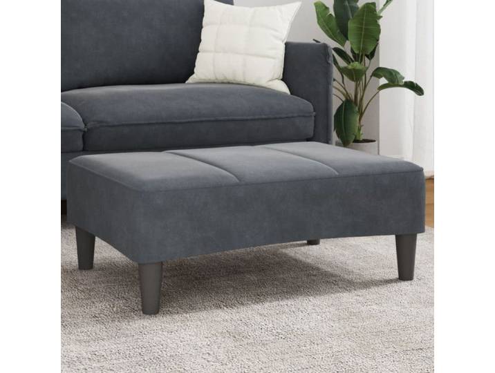 Repose pied gris foncé 77x55x31 cm velours