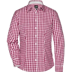 Damen Karo-Bluse "JN616" - XXL - bordeaux/white