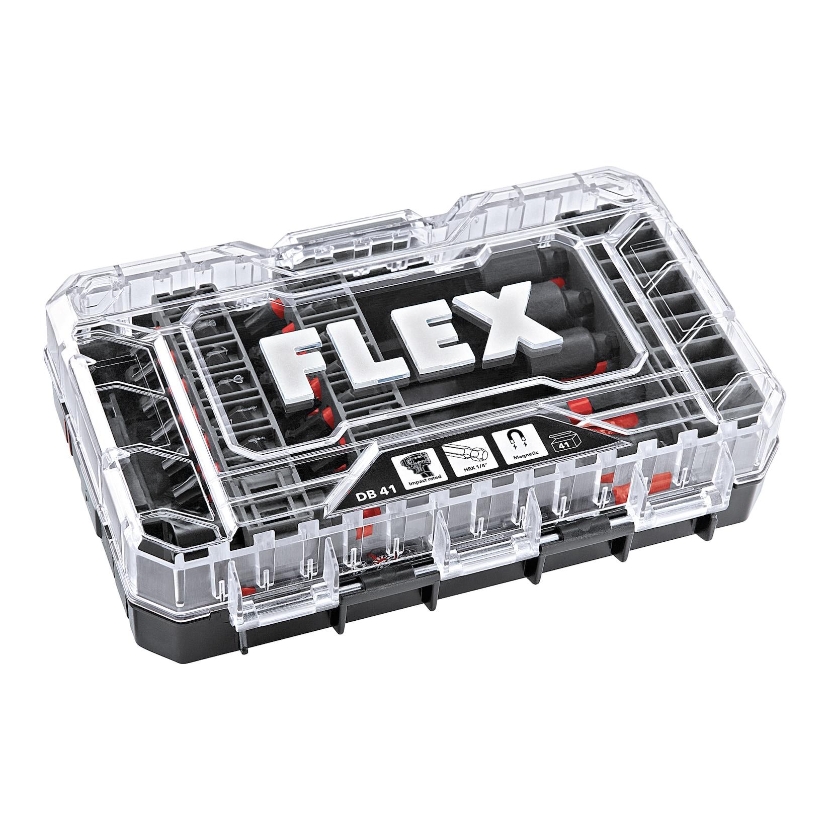 Flex Bitset DB 41 (41-teilig, mit Transportkoffer, verschließbar stapelbare Box)