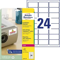 AVERY Zweckform Folien-Kraftklebe-Etiketten 63,5 x 33,9 mm