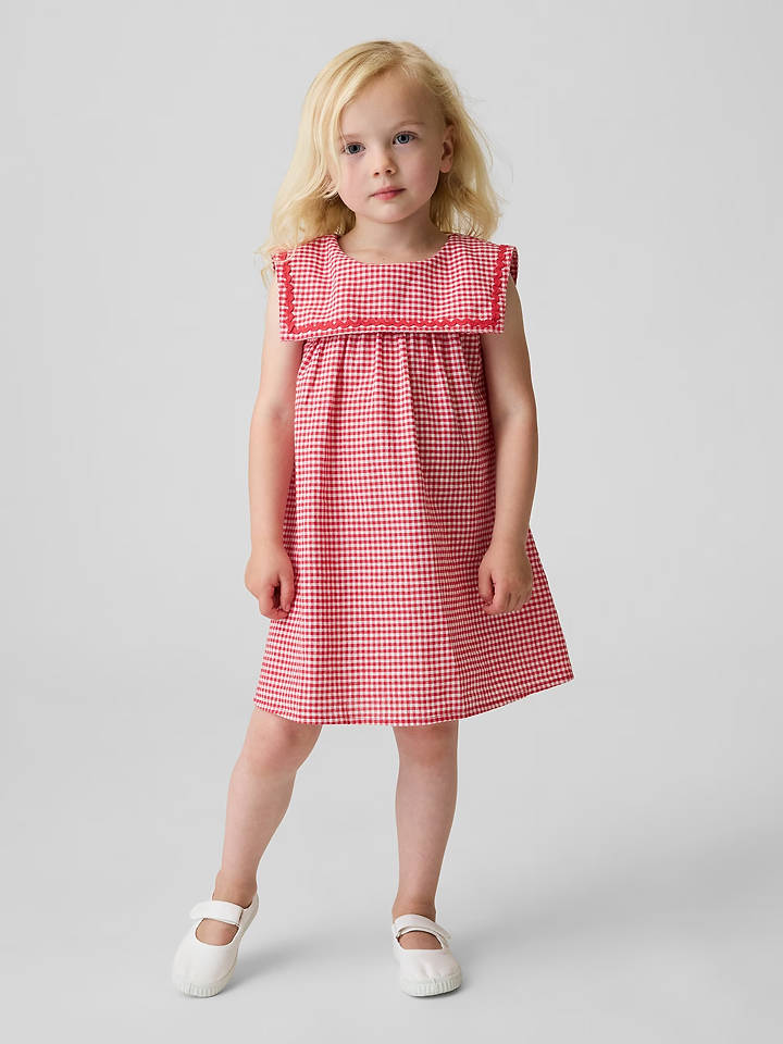 GAP Kleid in Rot/ Weiß - 92
