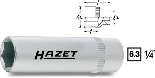 Hazet 850LG-8 Außen-Sechskant Steckschlüsseleinsatz 8 mm 1/4" (6.3 mm)