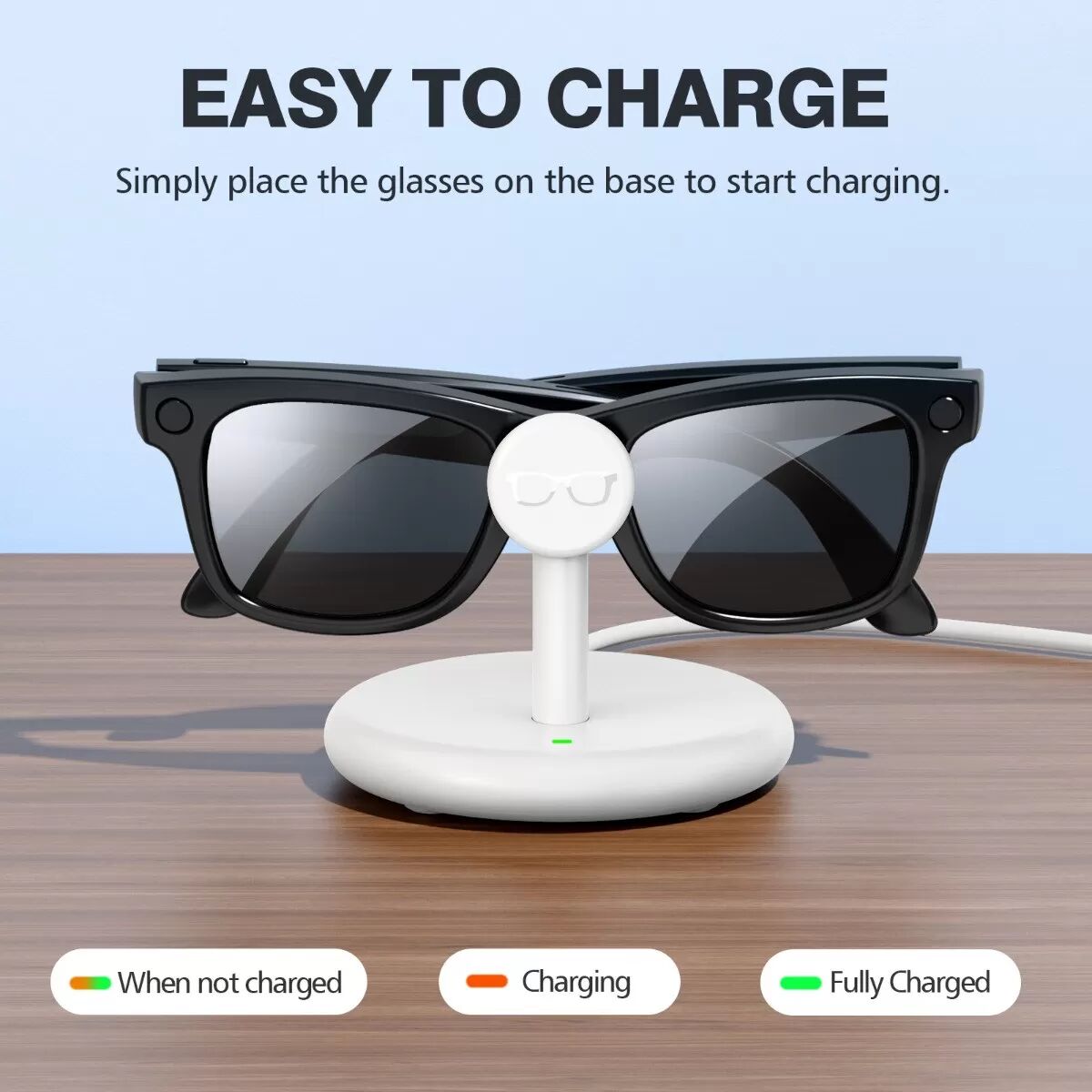 INF AI Brillen Ladestation Kompatibel mit Meta Ray-Ban, USB-C Ladestation Weiß