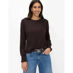 Brax Damen Langarmshirt Style CAITLIN L brunette, dunkelbraun, Gr. 42