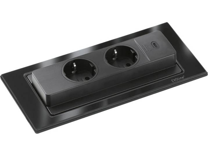 Einbausteckdose Küche EVOline BackFlip Küchensteckdos USB C versenkbar