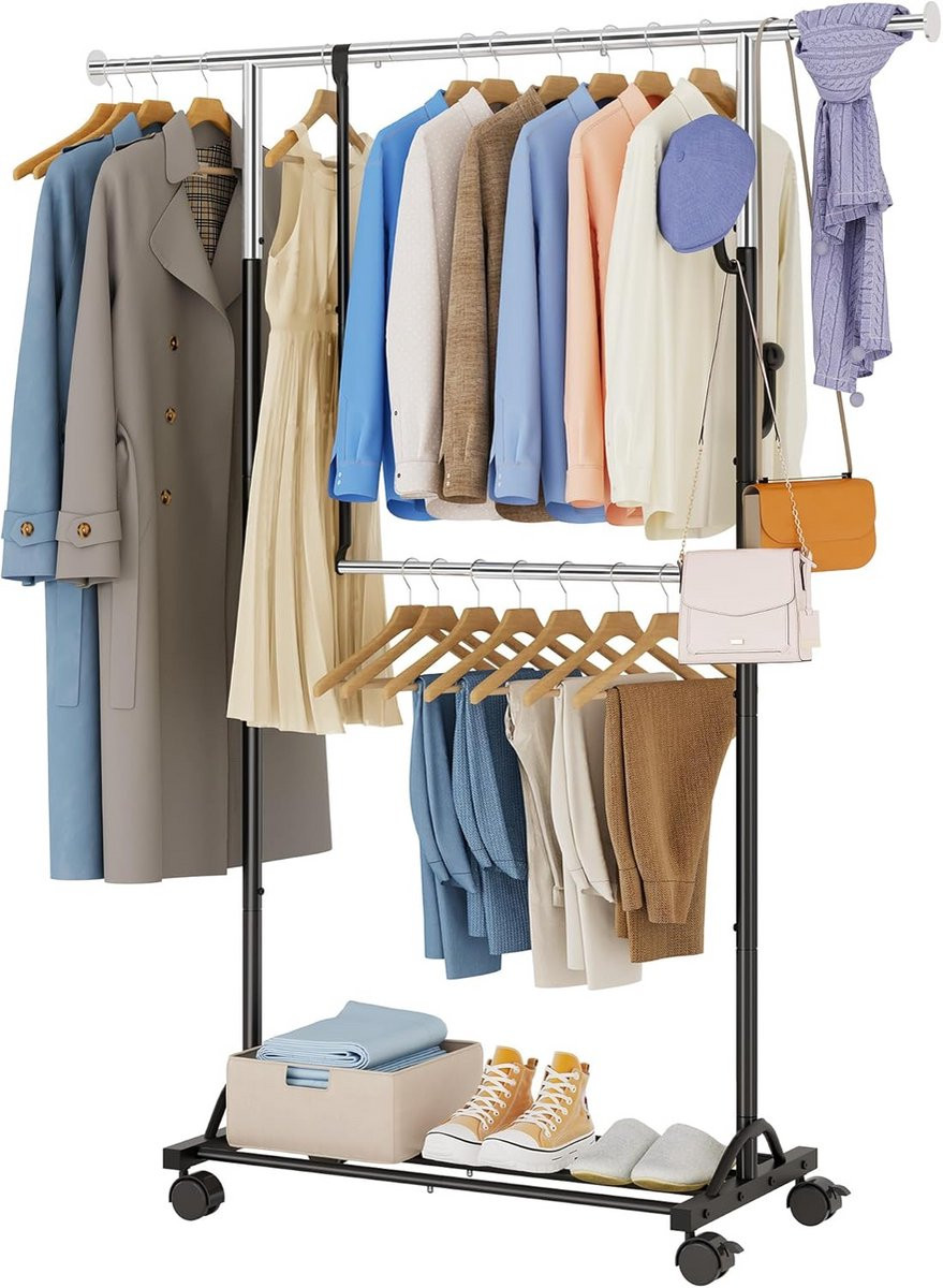 Merkloos Kledingrek op wieltjes Dressboy kledingstang