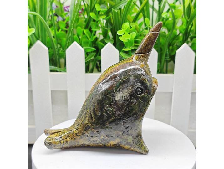 Image naturelle pierre baleine narval sculpture pierre de guérison énergie pierre précieuse mignon maison bureau décoration cadeau 1 pièces