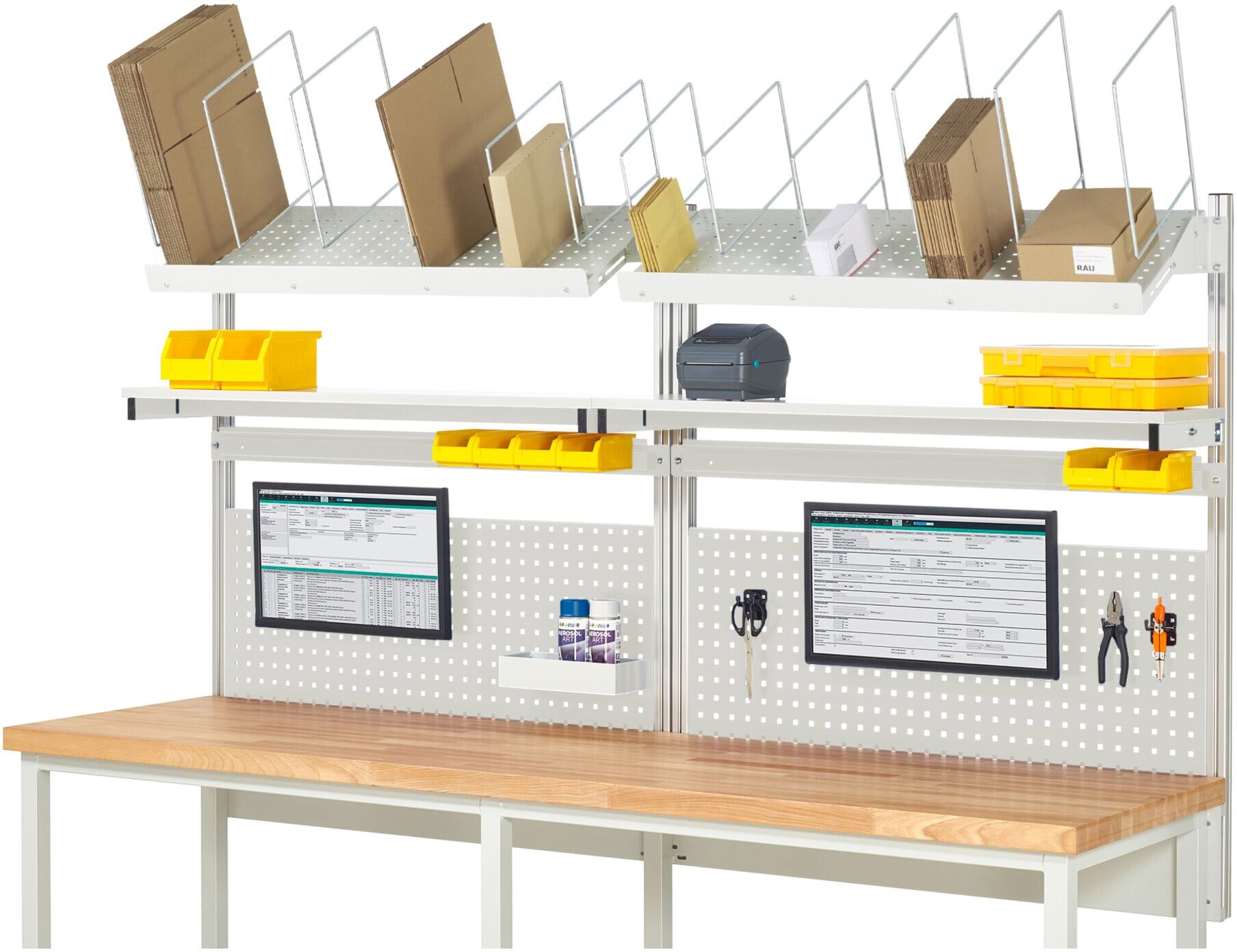 Rau System-Aufbau Komplettset 03, für Produktbreite 2500 mm, RAL7035/RAL7035 (EE-BW-KS-03-2500.12)