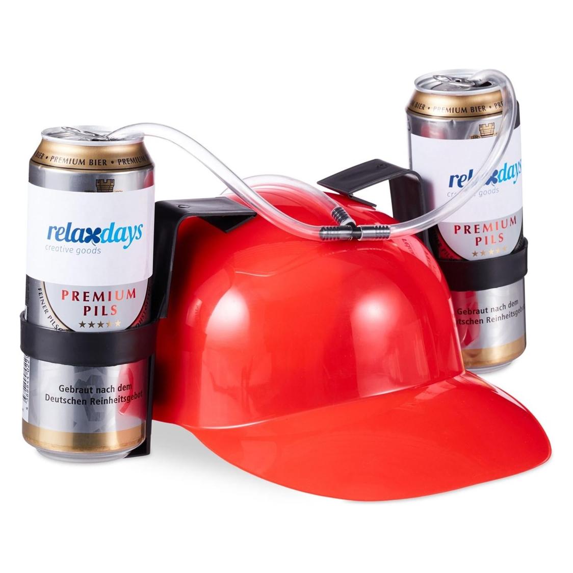 Relaxdays Trinkhelm (10022789 ROT)