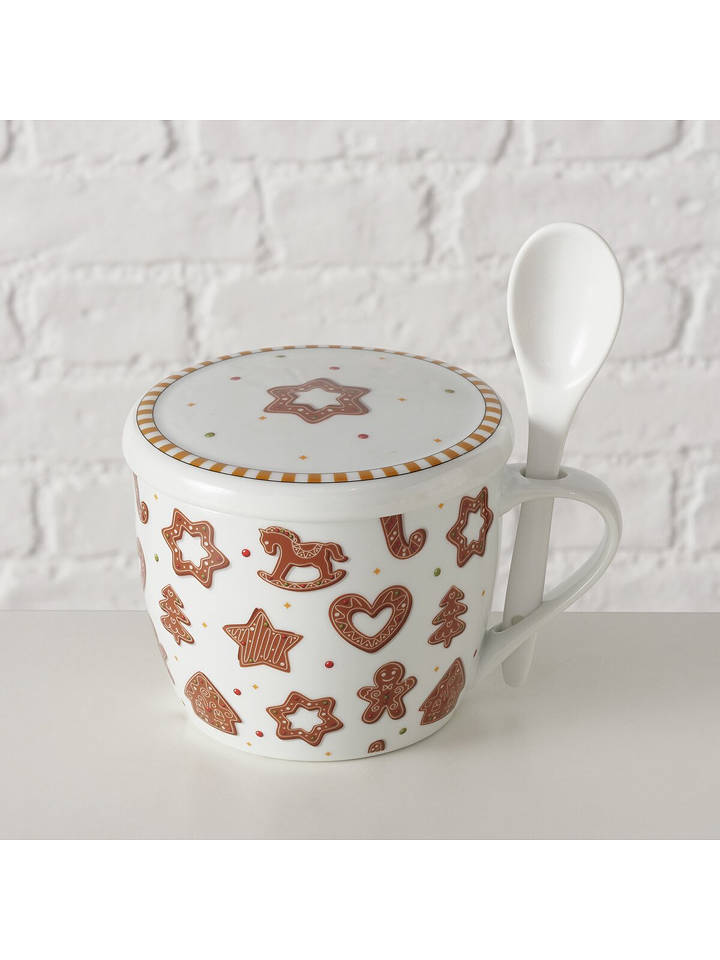 Boltze Jumbobecher "Ginger" in Weiß/ Braun - 600 ml - onesize