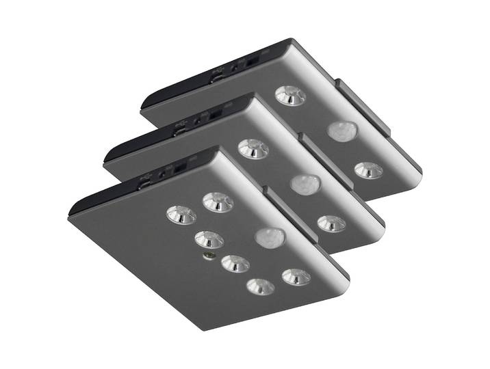 LED-Beleuchtung Pingrup 10 x 1 x 9cm Grau 3er Set Kunststoff