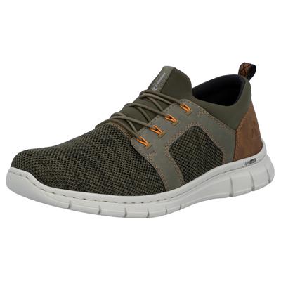 Slip-On Sneaker RIEKER, Herren, Gr. 40, grün, Lederimitat, Textil, Schuhe, mit elastischem Einschlupf