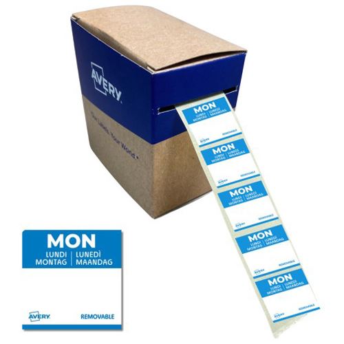 AVERY Zweckform Montag Tagesetiketten weiß 25,0 x 25,0 mm, 1.000 St.